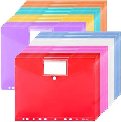 Produktbild von Transparente A4-Ordner mit Klettverschluss und Etikettenfeld für Archivierung