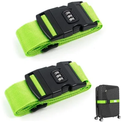 Image de Sangle de voyage - Sangle réglable à fente - Sangle vert fluo