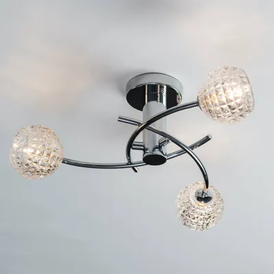 Produktbild von KOSILUM - Deckenleuchte, Metall und Glas - Silber/Chrom - Salvati