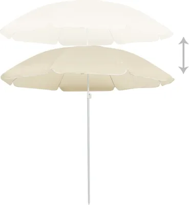 Produktbild von “2026 Modern“ Beige Sonnenschirm mit Stahlmast Sandfarbe 180 cm - Designermöbel 63601 - Sonnenschirme