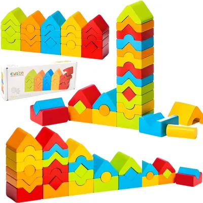 Image de Jeu de construction en bois "tours" Cubika