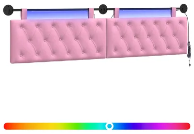 Produktbild von vidaXL Hängendes Kopfteil Mit LED Licht Rosa Stoff
