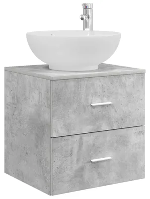 Image de vidaXL Lavabo mural gris béton 49,5 x 44,5 x 66,5 cm