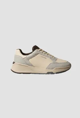 Produktbild von Calvin Klein Herren Laufschuhe aus Leder, Farbe: Creme/Grau