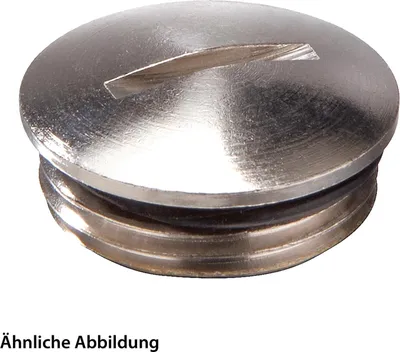Produktbild von WISKA Blindstopfen M50x1,5 MBR-M50 rund mit Schlitz inkl. O-Ring Messing (CuZn) vernickelt Gewindelänge 9,0mm - 1 Stück