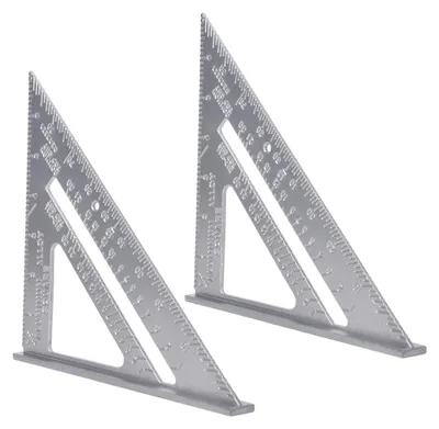 Produktbild von 2 Stück 7-Zoll-Winkelmesser aus Aluminiumlegierung, Dreieck-Winkelmesser, Messwerkzeug für Holzbearbeitung