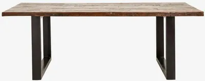 Imagen del producto de Mesa de comedor VINTAGE de 220 cm, fabricada con madera reciclada, color natural