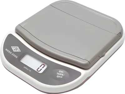Immagine prodotto di WEDO Bilancia elettronica per lettere e pacchi Wedo 2000 Capacità di carico: 2 kg, colore: bianco/grigio chiaro, display LCD, On (50 2000