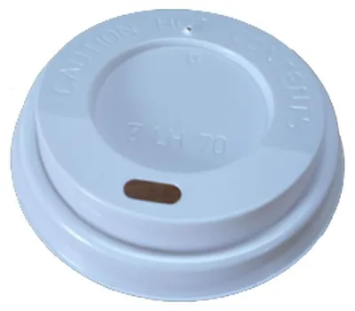Produktbild von 100 Coffee-to-go-Deckel Ø 70,3 mm PS Weiß mit Trinköffnung