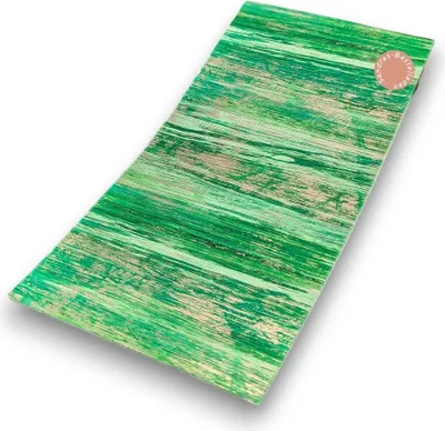 Produktbild von Sandras-Bastelladen - Multicolor Schraffur - Kerzen Verzierwachsplatte - 200 x 100 x 0,5mm Grün mit Gold