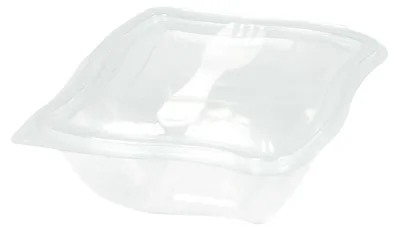 Produktbild von 100x Gourmet Box to go mit Gabel/Göffel 500ml PET klar