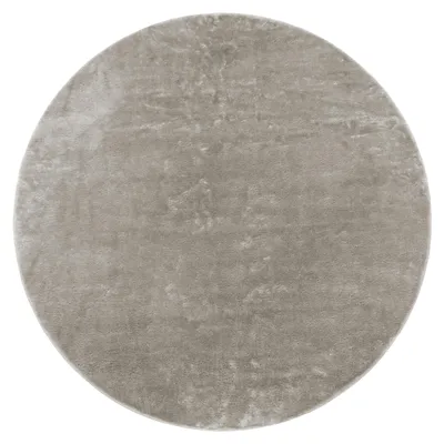 Produktbild von Teppich Rund Wohnzimmer Kurzflor Modern Flauschig Waschbar Einfarbig Rutschfest Grösse 80 cm Rund