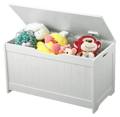 Produktbild von GINGER HOME 2-in-1-Spielzeugkiste und Bank aus Holz JWTR-3086 WHITE