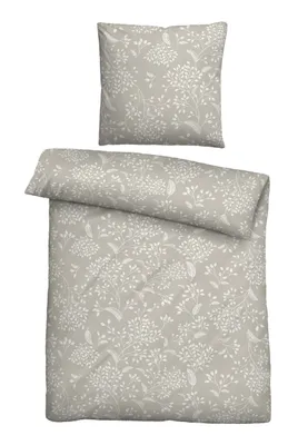 Produktbild von Traumhaft schlafen - Castell - Markenbettwäsche Baumwoll Linon Bettwäsche 0040992 BLÜMCHEN color: taupe, size: 1x 155x200 cm + 1x 80x80 cm