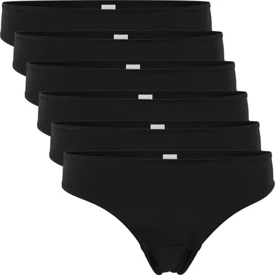 Produktbild von Celodoro Damen String Tanga (6er Pack), Mini-Slips aus Quick Dry-Fasern - Schwarz L