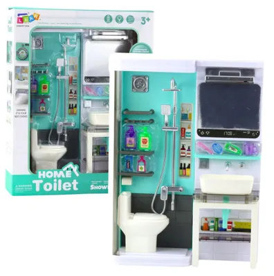 Produktbild von Spielzeug Badezimmer Dusche Waschbecken Toilette Lichter Sounds Zubehör