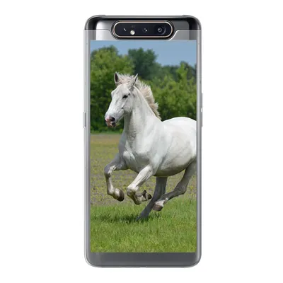 Produktbild von MuchoWow® Handyhülle Schutzhülle Hülle für Samsung Galaxy A80 Pferde - Natur - Weiß Silikon Softcase Handy Hülle - Schutzdeckel