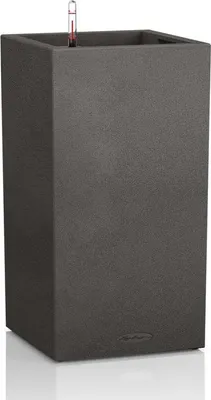 Obrázek produktu pro Lechuza Samozavlažovací květináč Canto Stone Tower průměr 30 cm, výška 56 cm, granitová černá
