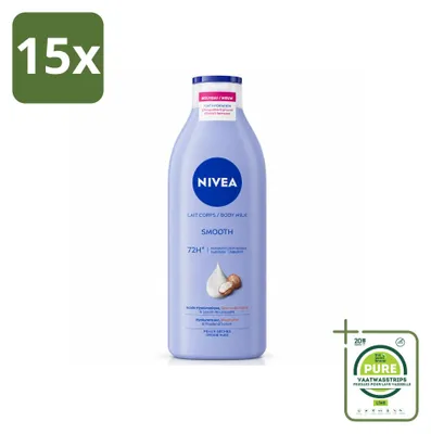 Obrázek produktu pro 15 kusů mléka na tělo Nivea Smooth s bambuckým máslem pro suchou pokožku - 400 ml - velkopack