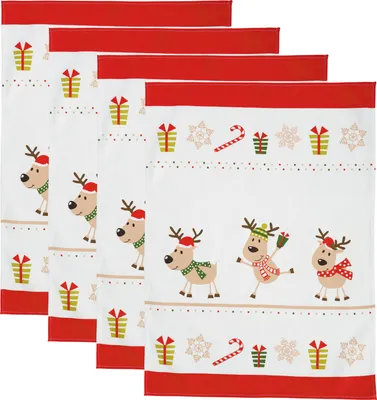Produktbild von Erwin Müller Geschirrtuch 4er-Pack Rentiere 50x70 cm
