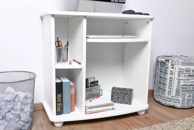 Produktbild von TV-Unterschrank Kiefer massiv Vollholz Weiß Junco 203 - Abmessungen: 74 x 77 x 40 cm (H x B x T)