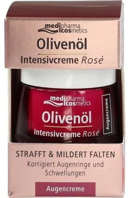 Zdjęcie produktu dla Medipharma Cosmetics Olive Oil Intensive Rose Eye Cream napina i redukuje zmarszczki, krem 15 ml
