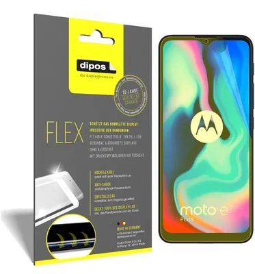 Produktbild von 3x Schutzfolie für Motorola Moto E7 Plus Folie, 100% Displayabdeckung, dipos Flex