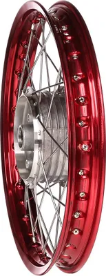 Immagine prodotto di Ruota a raggi 1,5 x 16" Cerchio in alluminio, anodizzato rosso, raggi in acciaio inossidabile - Simson S50, S51, KR51 Schwalbe, SR4