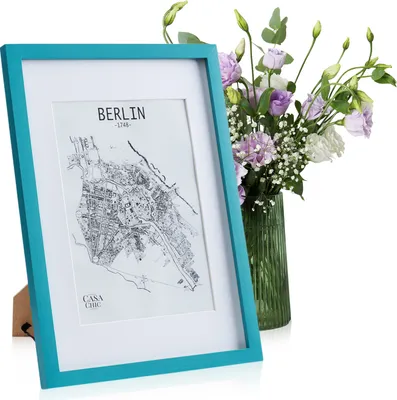 Image de Casa Chic Cadre Photo Carré, Cadre Photo en Bois de 45x32 cm, Cadres Photo A3, Porte Photo Mural, Cadre Decoration Murale Pele Mele, Affichage Vertical/Horizontal, Protection Verre et Passe Partout