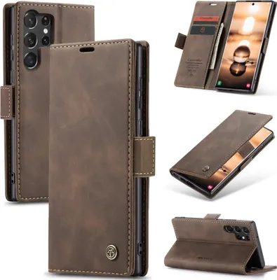 Produktbild von Samsung Galaxy S24 Ultra Hülle - CaseMe 013 Klapphülle - Dunkelbraun