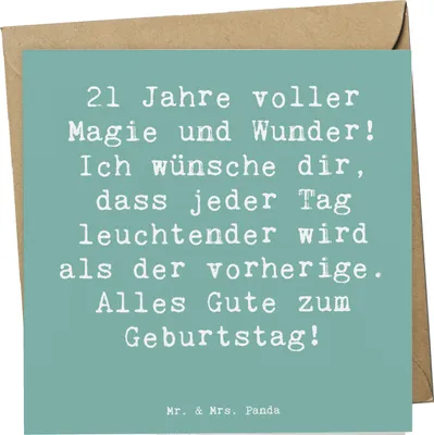 Produktbild von Mr. & Mrs. Panda Grußkarte Spruch 21. Geburtstag - Meeresbrise - Geschenk, Alter, Nachhaltig, Happy Birthday, Klappkarte, faltkarte, Magie, Glückwunschkarte, anlasskarte