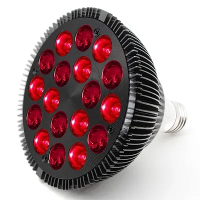 Produktbild von 54 W LED Rotlichtlampe PAR38, 18 LEDs, Infrarot-Therapielampe für Gesicht, Hautgesundheit und Schmerzlinderung
