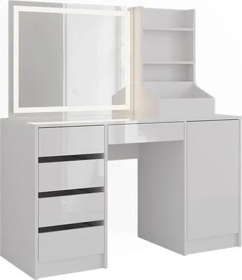 Obrázek produktu pro Toaletní stolek Vicco Sherry Bílá/bílý vysoký lesk 128.2 cm 4 díly, Model 57647