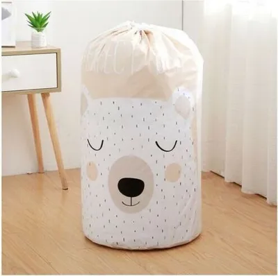 Produktbild von Wäschekorb Aufbewahrungsbox Spielzeug Korb Faltbar Box Beutel Sack Kinderzimmer Bär