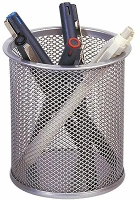 Produktbild von Schreibtischköcher Metall silber Packung mit 12 Stück