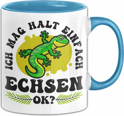 Produktbild von Echsen-Liebhaber Tasse Geschenk Ich Mag Halt Einfach Echsen Ok Geschenkidee Reptilien Geburtstag Kaffee-Becher (Blau)
