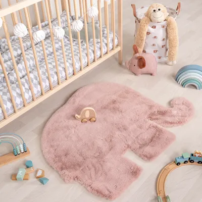 Produktbild von Volero - Kinderteppich - Huggy Elefant Rosa - 80x100 cm - Kinderzimmer, Babyzimmer - Modern