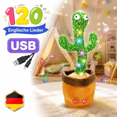 Produktbild von Sprechender Tanzender Kaktus Akku USB-Aufladung Tonaufnahme wiederholen Mikrofon