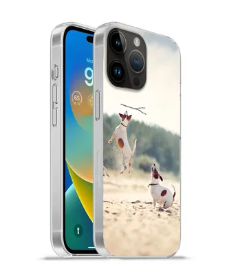 Produktbild von MuchoWow® Handyhülle Schutzhülle Hülle für Apple iPhone 14 Pro - Softcase Hund - Zweig - Sand Silikon Softcase Handy Hülle - Umschlag