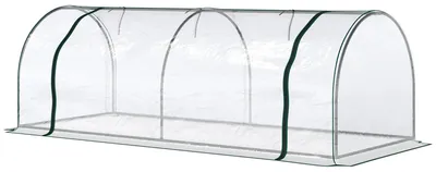 Zdjęcie produktu dla Tunel foliowy do uprawy roślin - Mini tunel foliowy do uprawy pomidorów - 2,5 x 1 x 0,8 m - Przezroczysta folia PVC - Metalowa konstrukcja - Drzwi z zamkiem błyskawicznym