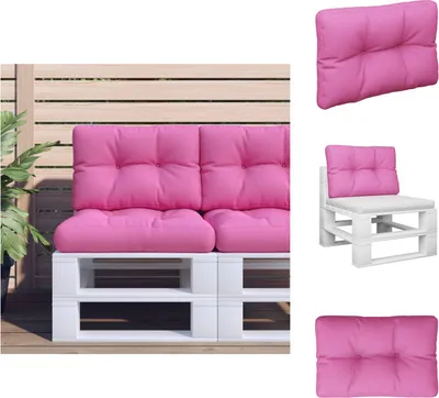 Produktbild von vidaXL Palettenkissen Rosa 50x40x12 cm Stoff -  Sitzpolster