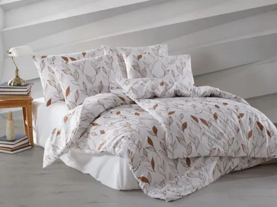 Produktbild von Verlängerte Bettwäsche Baumwolle 140x220, 70x90cm Monaco braun