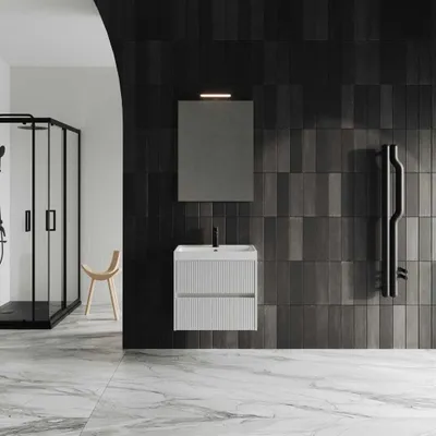 Immagine prodotto di Mobile bagno cannettato bianco lucido 60cm | Cortina