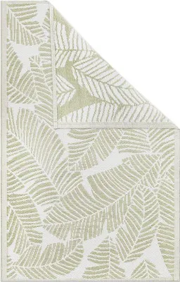 Productafbeelding van Famanu buitentapijt, 120 x 180 cm - bladmotief, lichtgroen