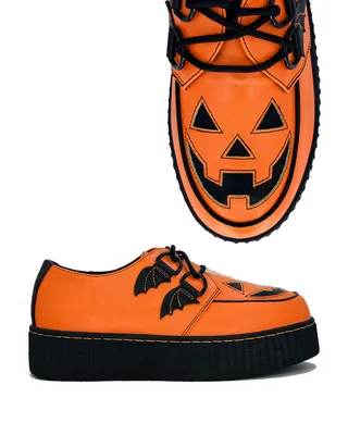 Produktbild von Orangene Jack O'lantern Trick or Treat Schuhe für Gothics & Halloween Fans Größe: 39