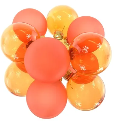 Produktbild von Christbaumkugeln Warmes Orange 3 x transparent & 3 x matt Ø 6 cm aus Glas - 6er Set