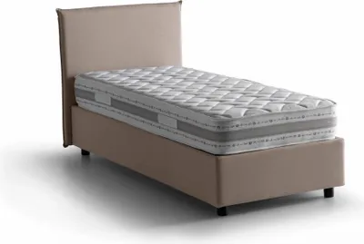 Produktbild von Einzelbett Daugell, Containerbett mit Stoffbespannung, 100%  Italy, Seitliche–ffnung, inklusive Matratze Cm 80x190, Turteltaube