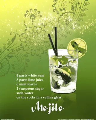 Produktbild von Cocktails Kunstdruck Bild - Mojito (50 x 40 cm)