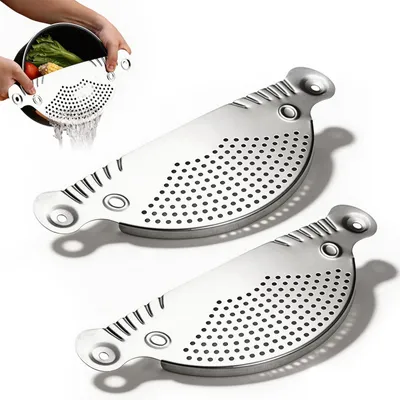Abgießhilfe Edelstahl, 2 Stück, für Töpfe bis 26 cm, spülmaschinengeeignet
