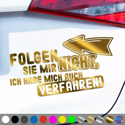 Produktbild von PantherPixel Folgen Aufkleber Sie Mir Nicht Habe Mich Verfahren Sticker Auto Geschenkidee Farbe Chrom-Gold
